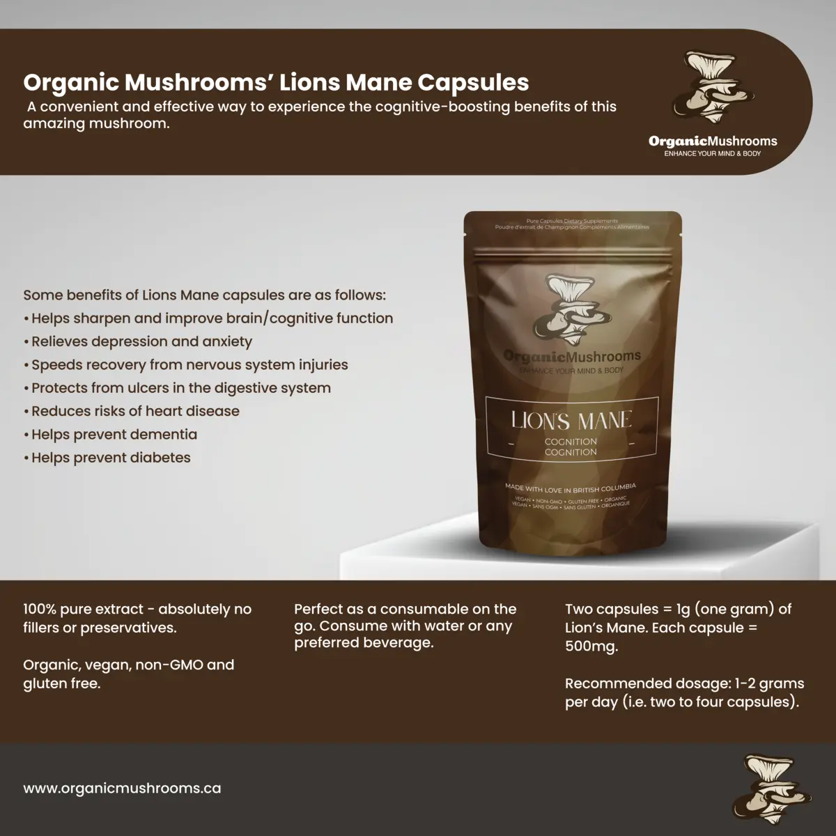 Lion's Mane Mushroom Capsules